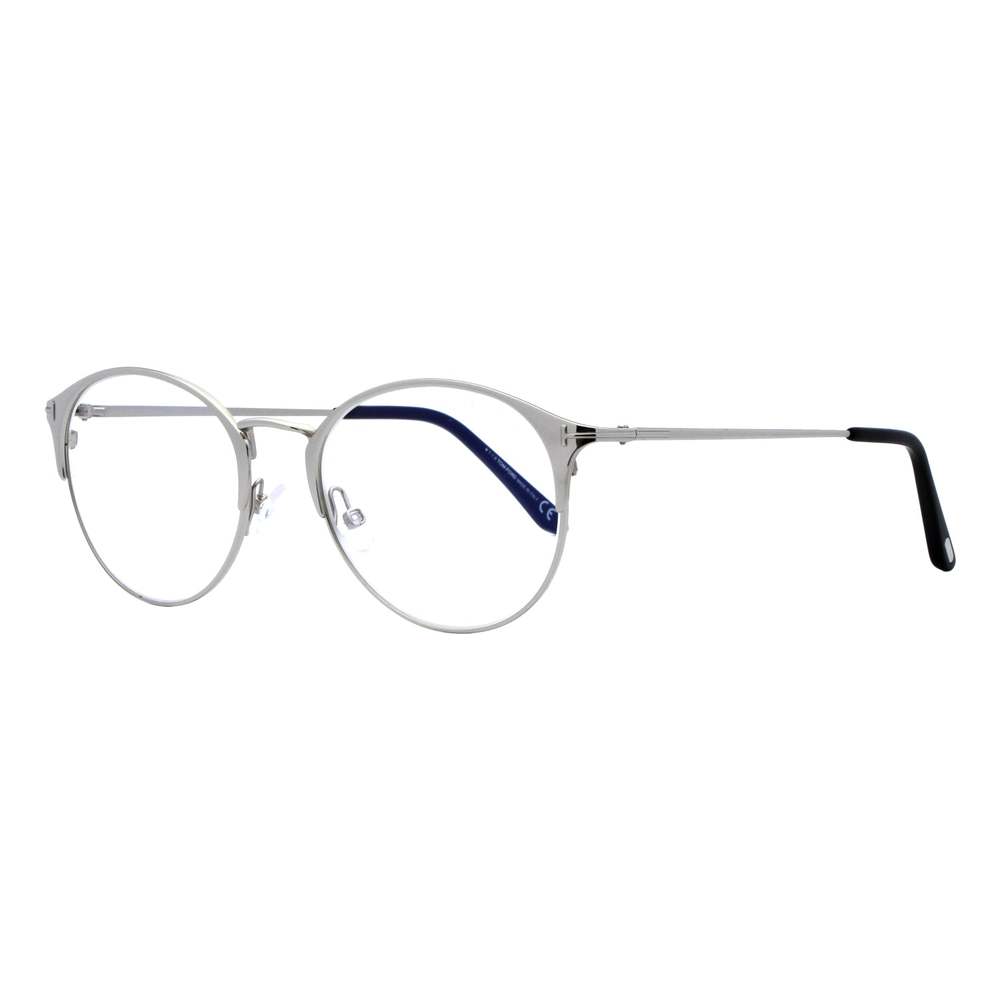 Tom Ford Round Blue Blocker Eyeglasses TF5541 016 Shiny Palladium 51mm 5541
